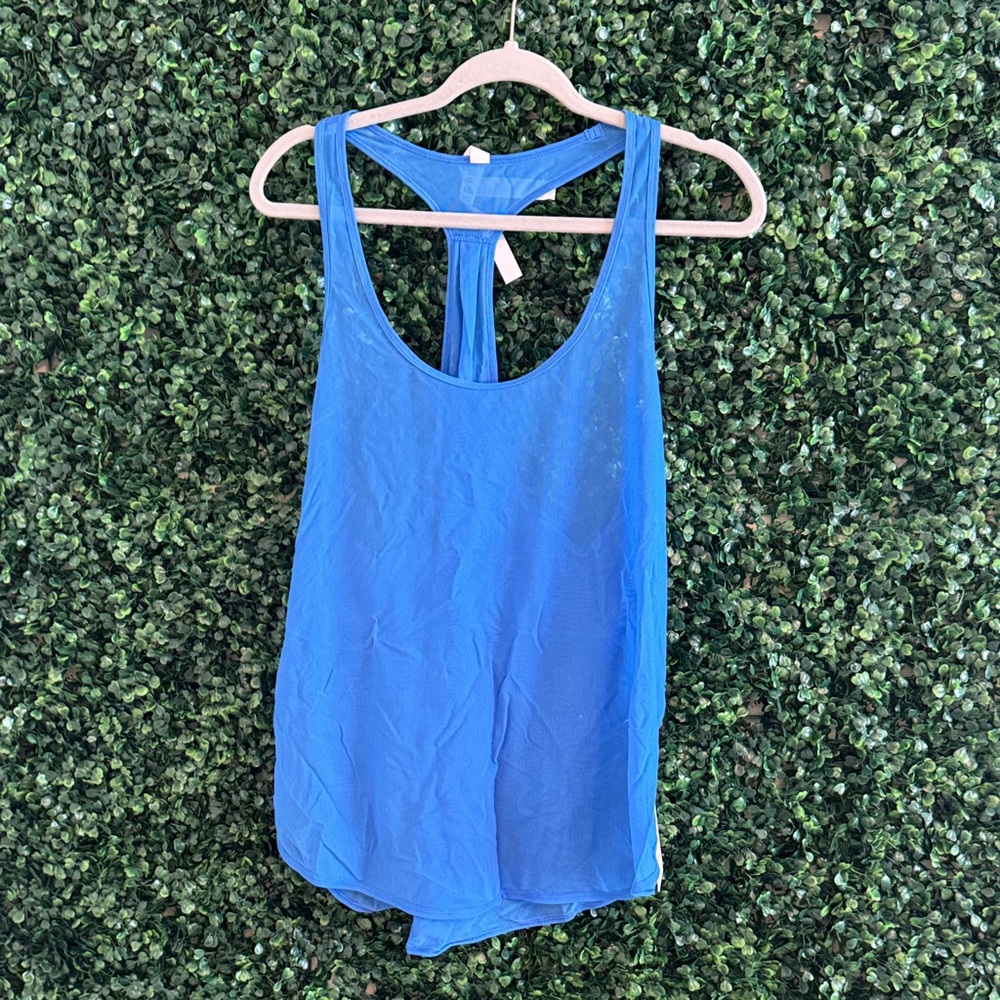 Blue Sleeveless LULULEMON  MESH TANK NWT PLUS SZ 12 SHEER BLUE Women's Top XL